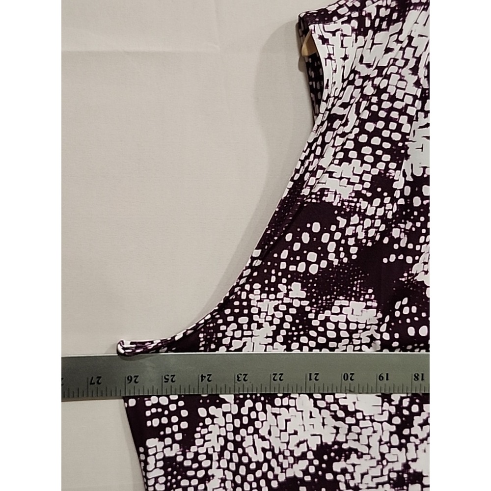 Calvin Klein NWT Blouse Womens 2X Purple/White,‎ Sleeveless V-neck - Picture 6 of 9